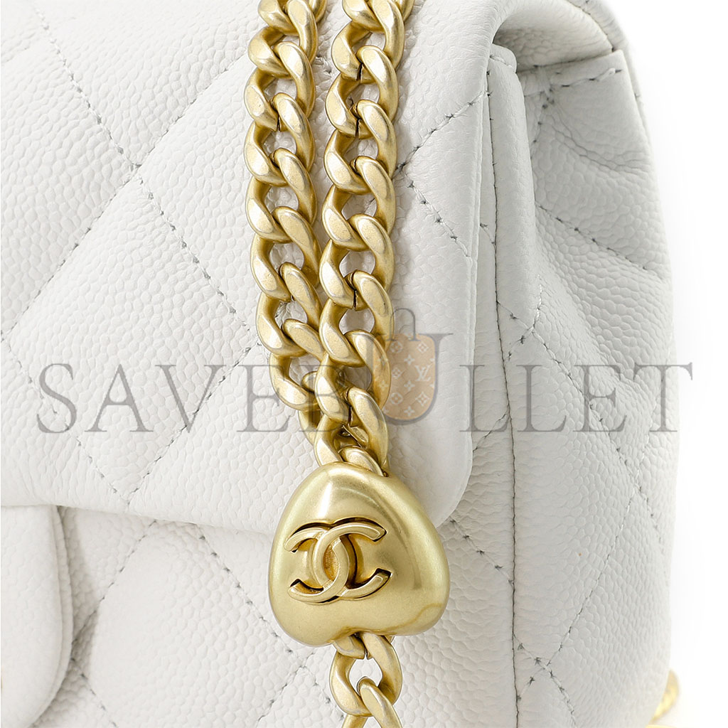 Ch*el master heart adjustable buckle cover white (19*13*5cm)